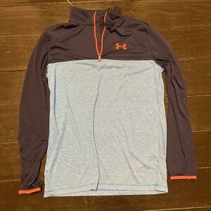 Under armour, YXL, golf fleece, light blue and navy